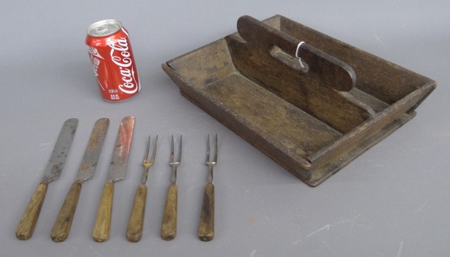 Lot including 19th c. knife box