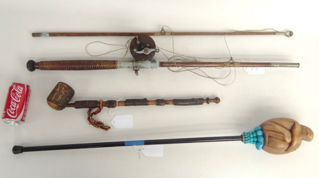 Lot including deep sea fishing pole