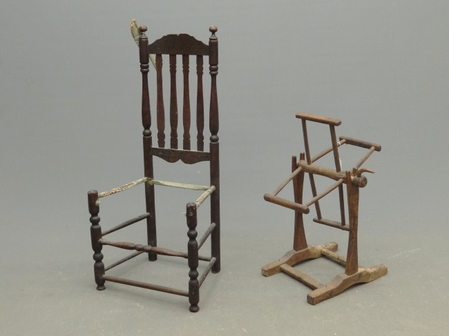 Lot including early wool winder and