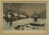 Lot including etching cows sig