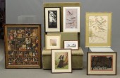Lot including framed puzzle bi