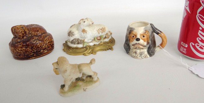 Lot including Rockingham glazed dog