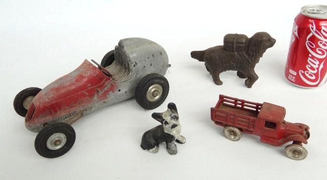 Lot including small iron dog dog