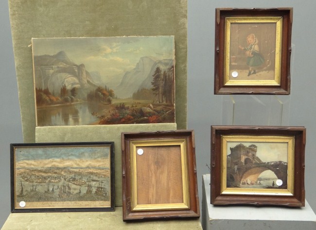 Lot including Victorian walnut
