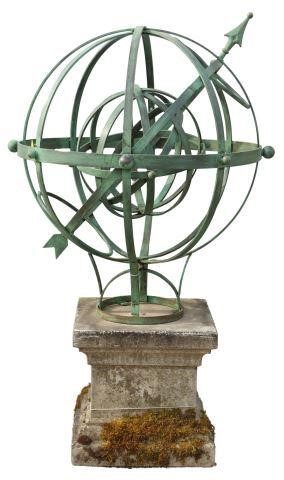 LOT) LARGE ARMILLARY SPHERE ON CAST