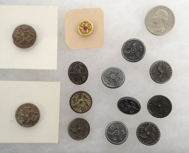 Lot: L.A.W. buttons. (12) steel
