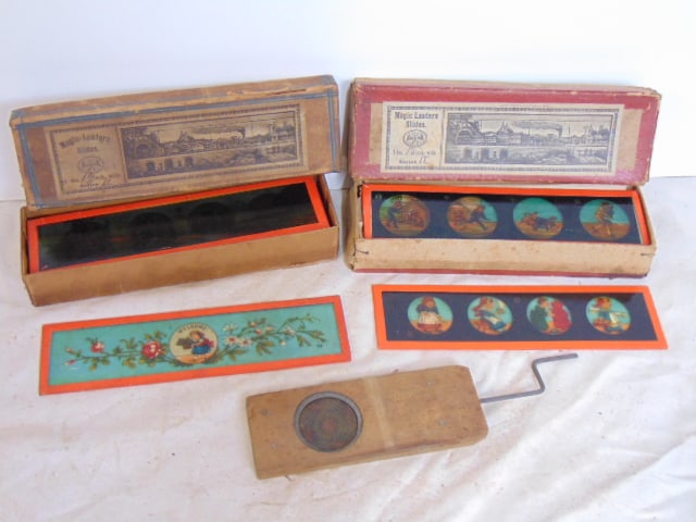 LOT MAGIC LANTERN SLIDES, TWO BOXES