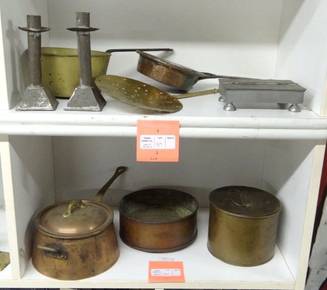 Lot metalware including early