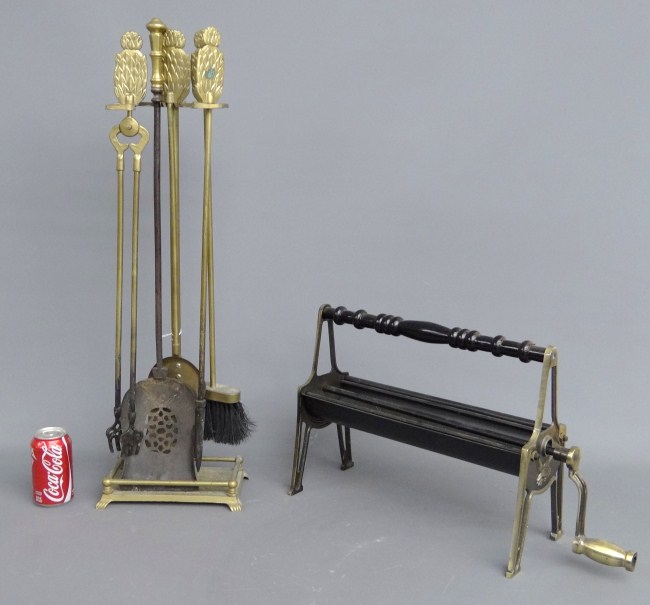 Lot misc. fireplace tools.