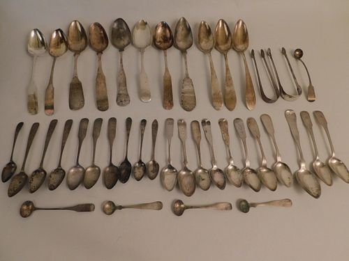 LOT MOSTLY COIN SILVER SPOONS &