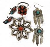 (LOT) NATIVE AMERICAN SILVER P