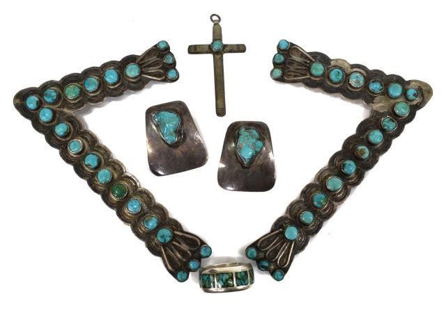 (LOT) NAVAJO SILVER TURQUOISE