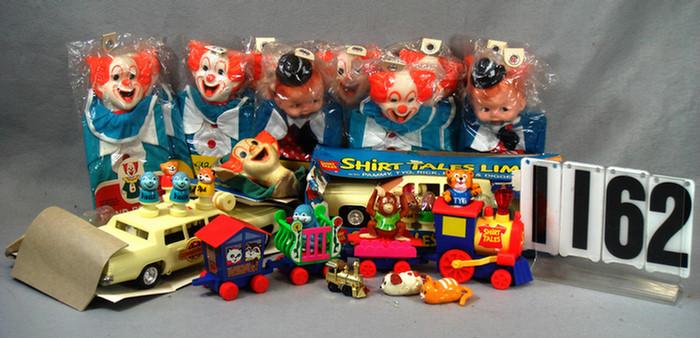 Lot of 10 Bozo the Clown puppets, 2