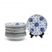 (LOT OF 10) CHINESE BLUE AND W