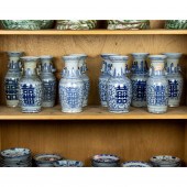 (LOT OF 10) CHINESE BLUE AND W