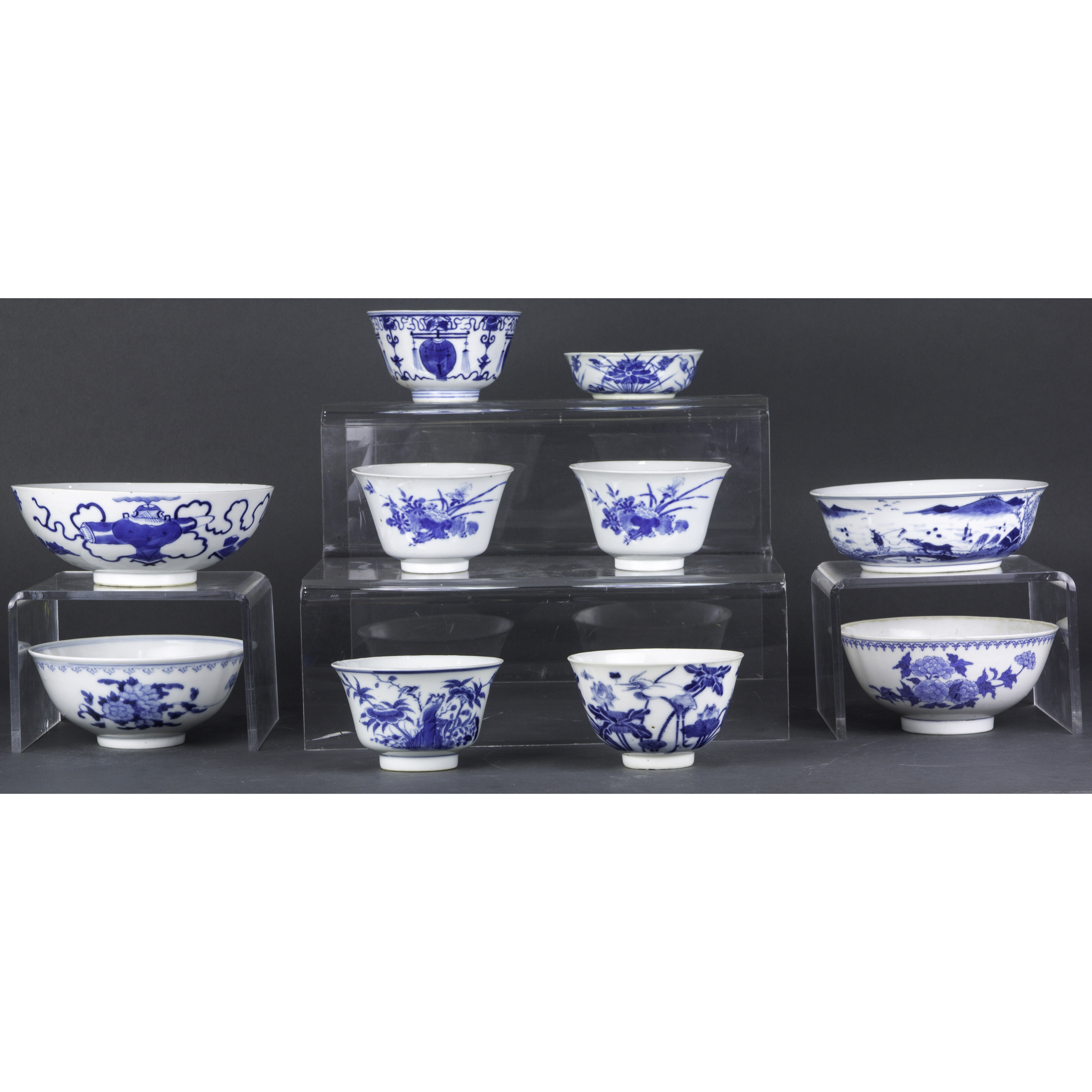 (LOT OF 10) CHINESE BLUE AND