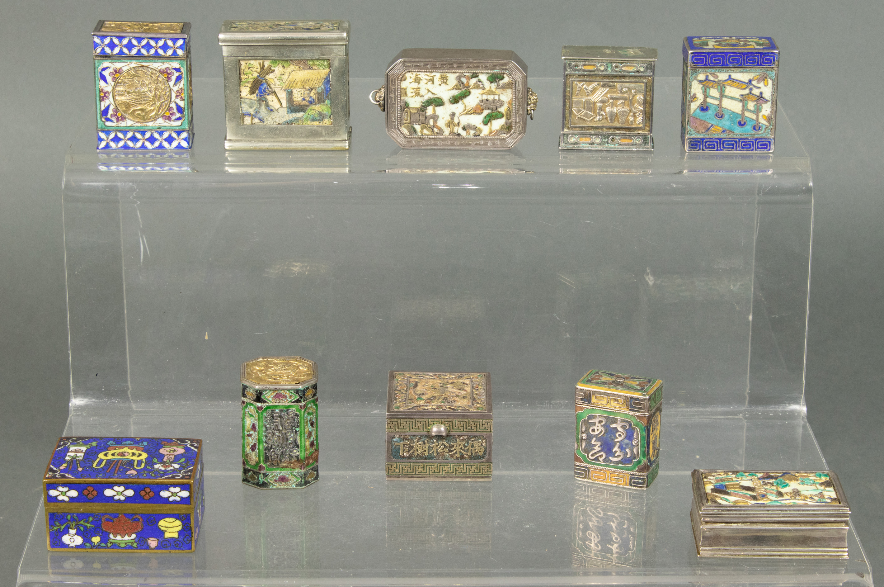 (LOT OF 10) CHINESE ENAMELED