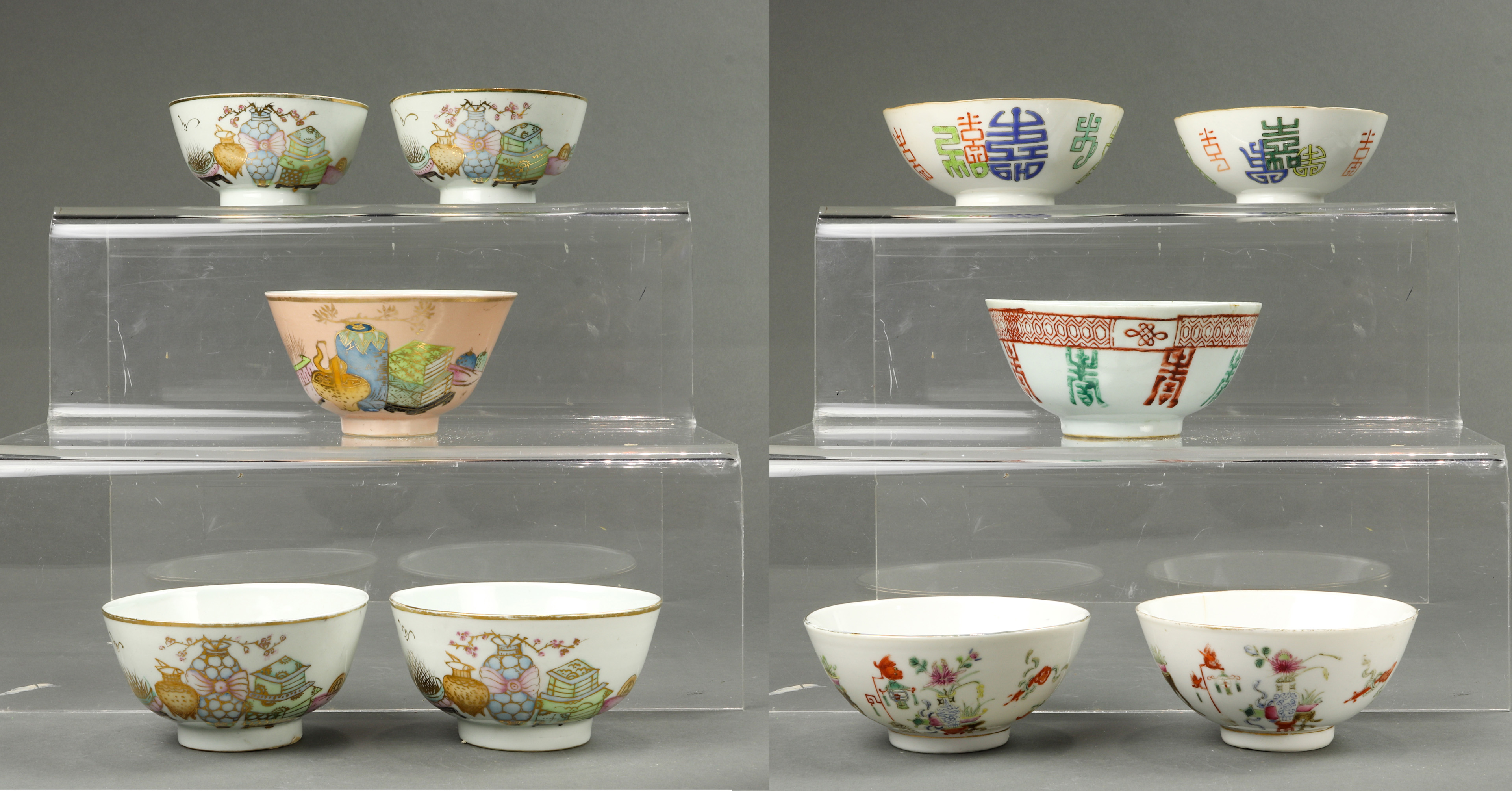 (LOT OF 10) CHINESE ENAMELED