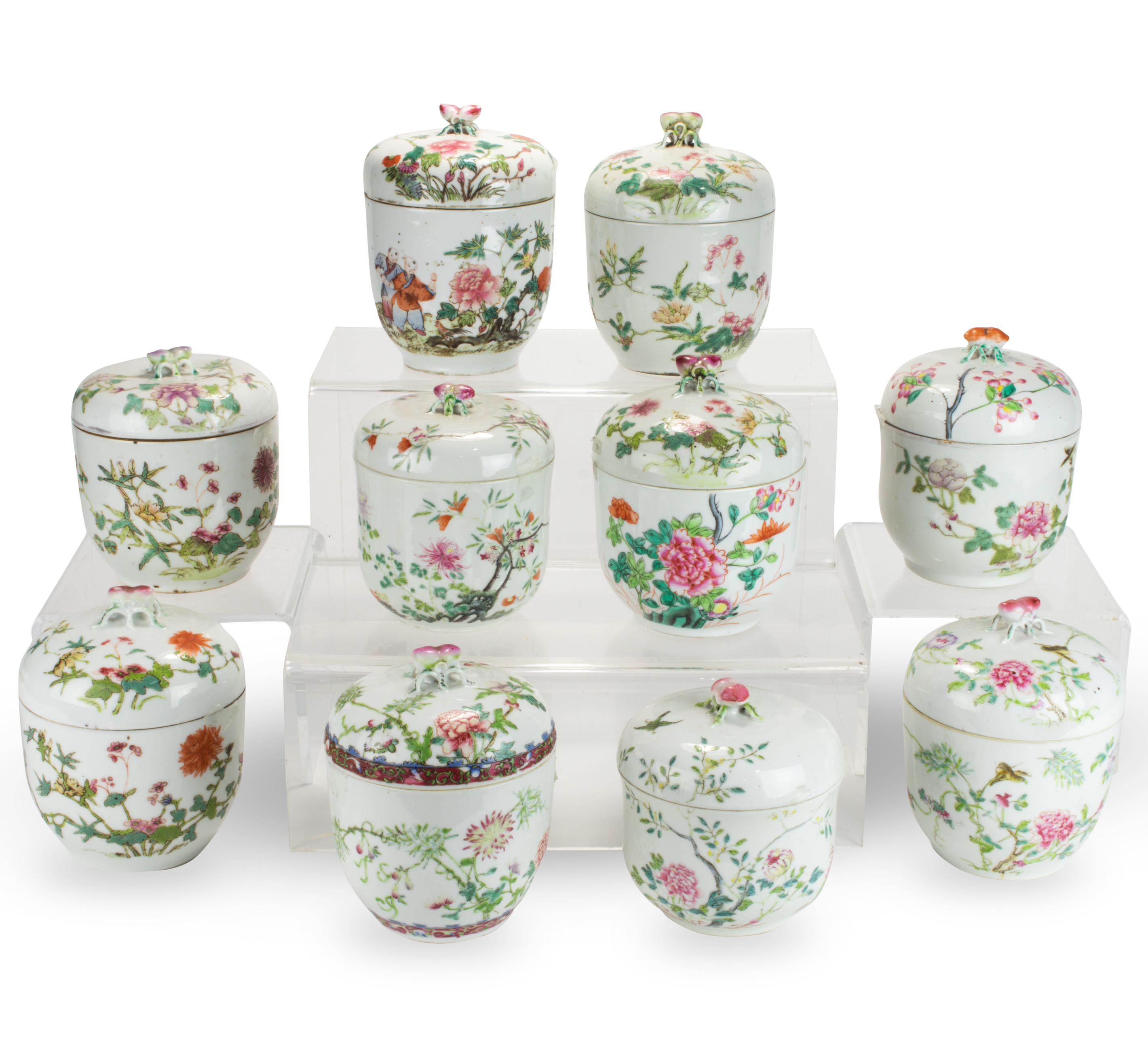 (LOT OF 10) CHINESE FAMILLE ROSE