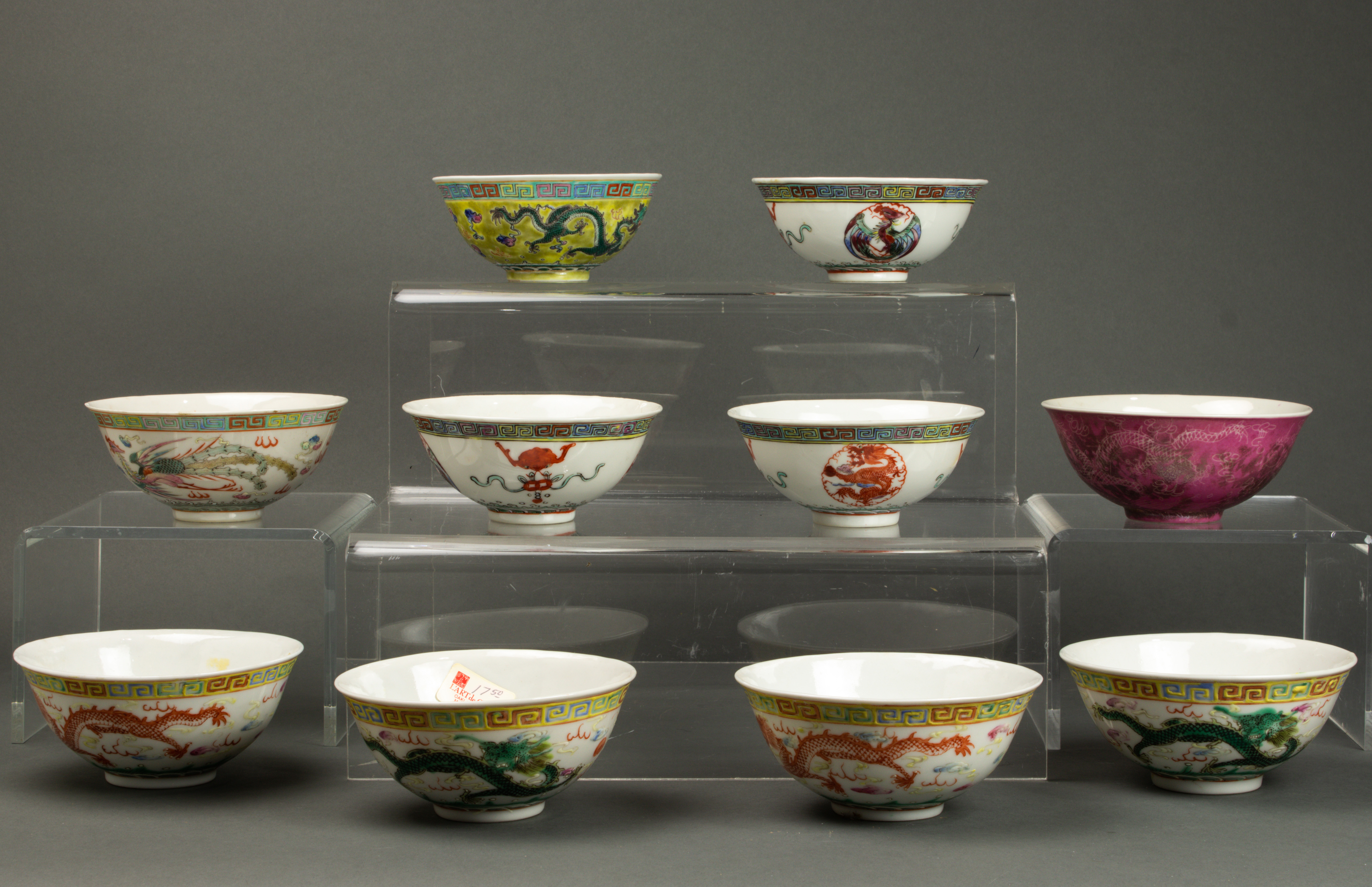(LOT OF 10) CHINESE FAMILLE ROSE