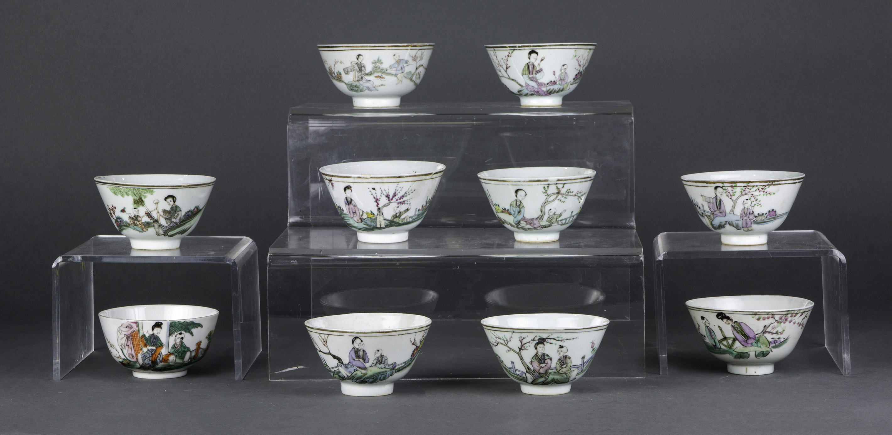 (LOT OF 10) CHINESE FAMILLE ROSE