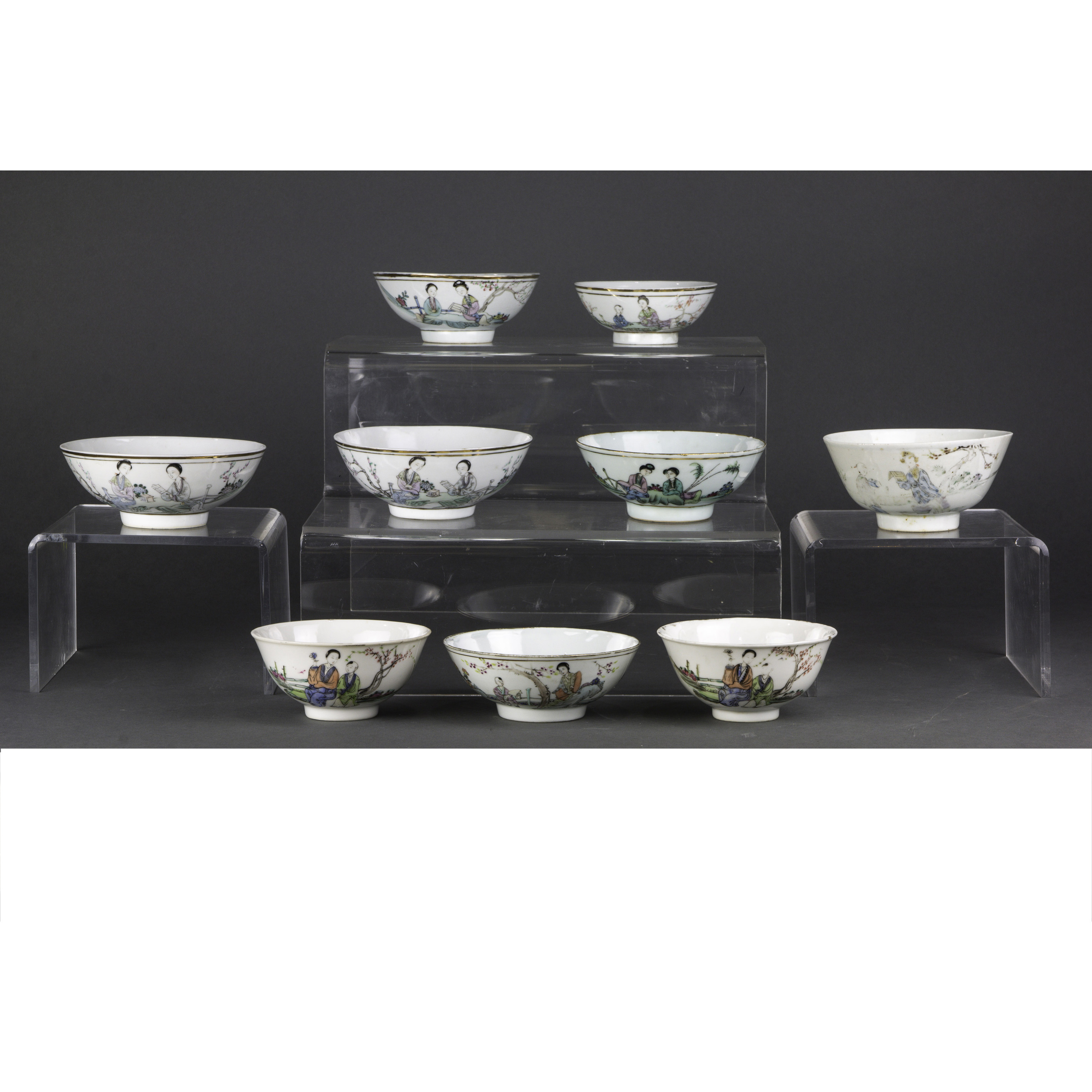 (LOT OF 10) CHINESE FAMILLE ROSE