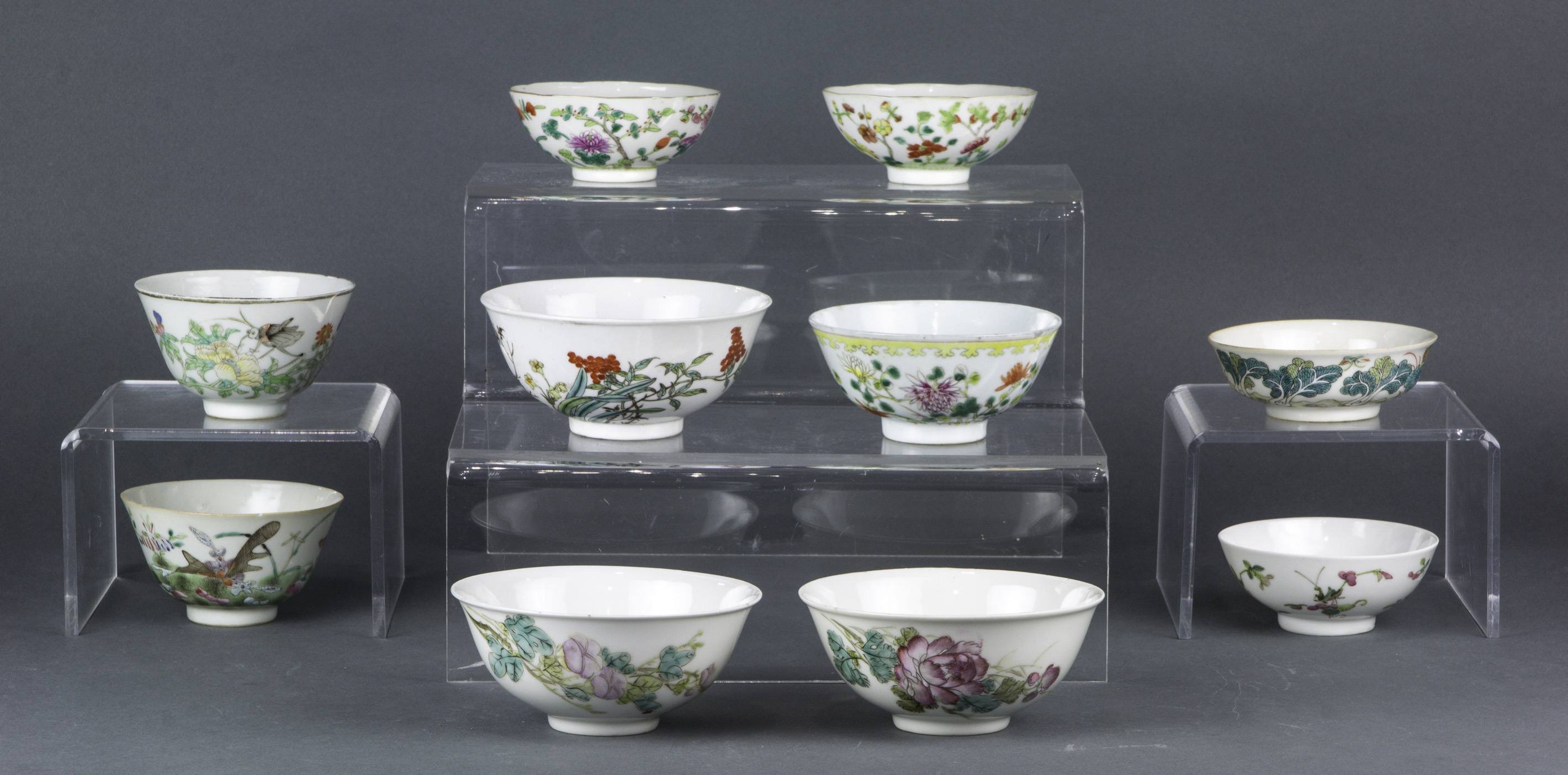 (LOT OF 10) CHINESE FAMILLE ROSE