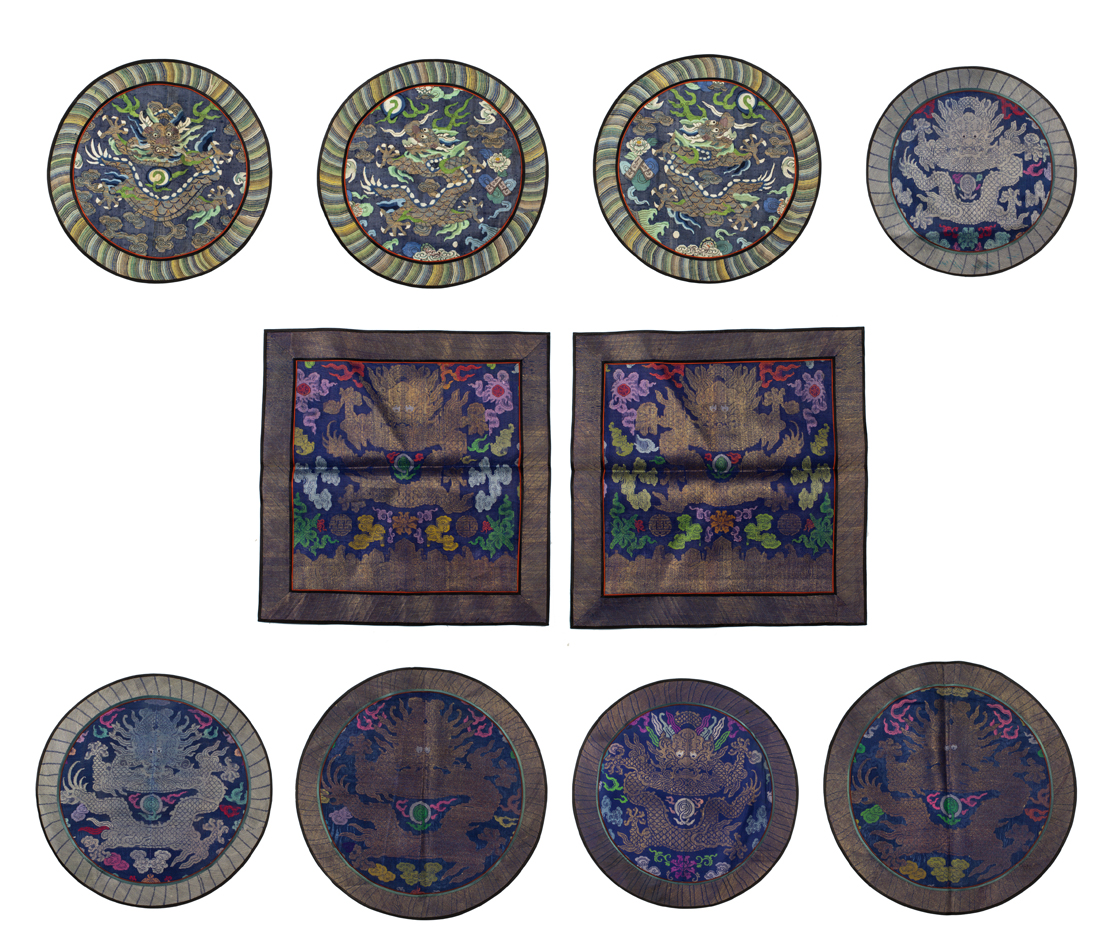 (LOT OF 10) CHINESE WOVEN SILK