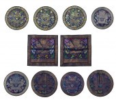 (LOT OF 10) CHINESE WOVEN SILK