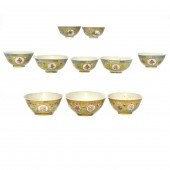 (LOT OF 10) FAMILLE ROSE YELLO