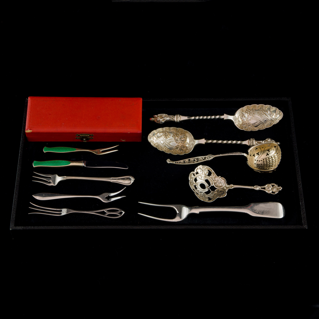 (LOT OF 10) MOSTLY STERLING SERVING