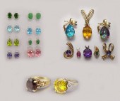 LOT OF 10K, 14K & STERLING GEM