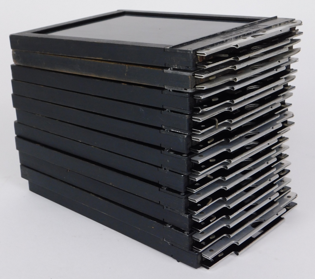 LOT OF 11 AGFA 5X7" WOOD FRAME FILM