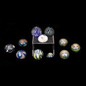 (LOT OF 11) ART GLASS PAPERWEI
