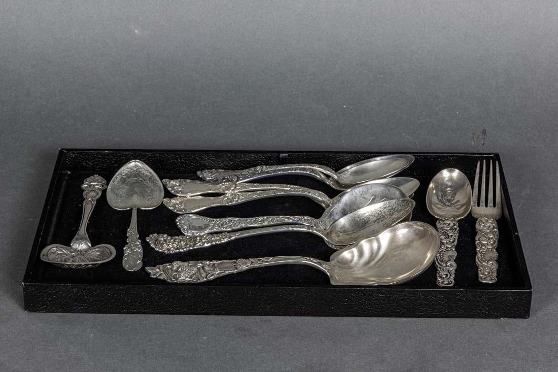 (LOT OF 11) ART NOUVEAU STERLING