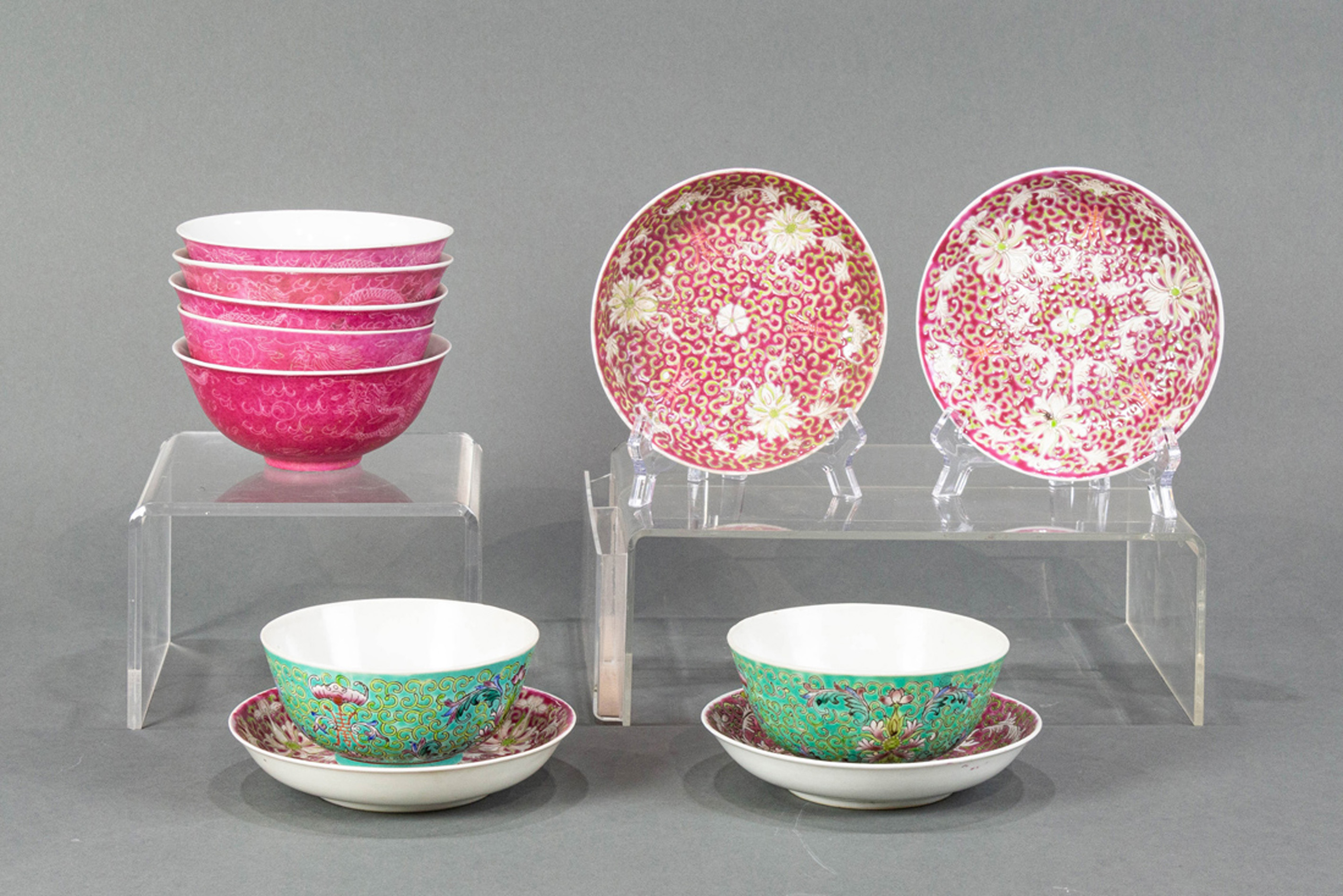 (LOT OF 11) CHINESE ENAMELED