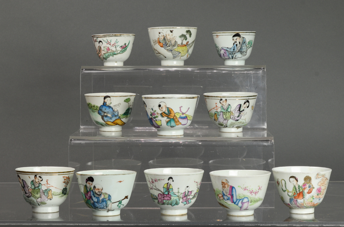 (LOT OF 11) CHINESE FAMILLE ROSE