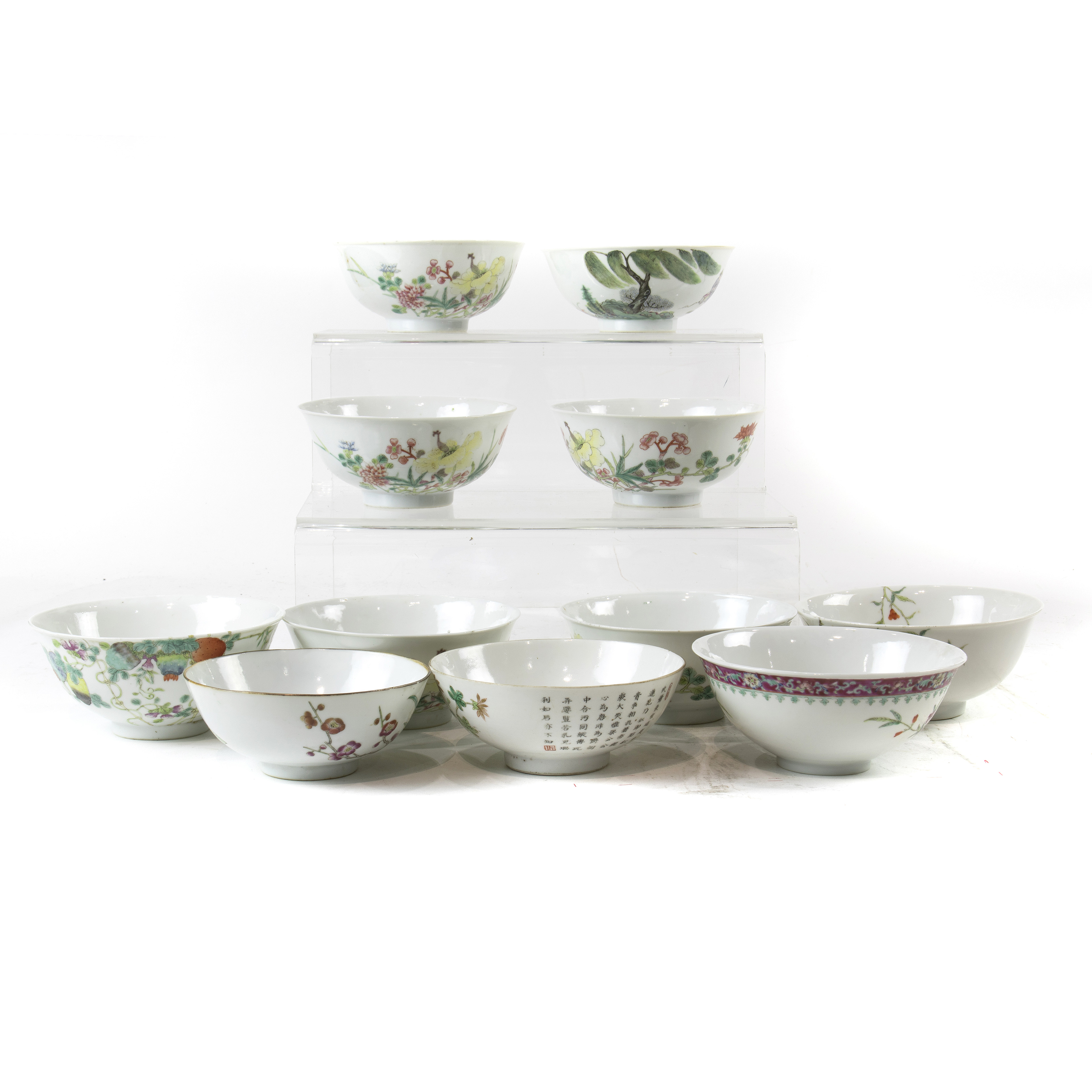 (LOT OF 11) CHINESE FAMILLE ROSE
