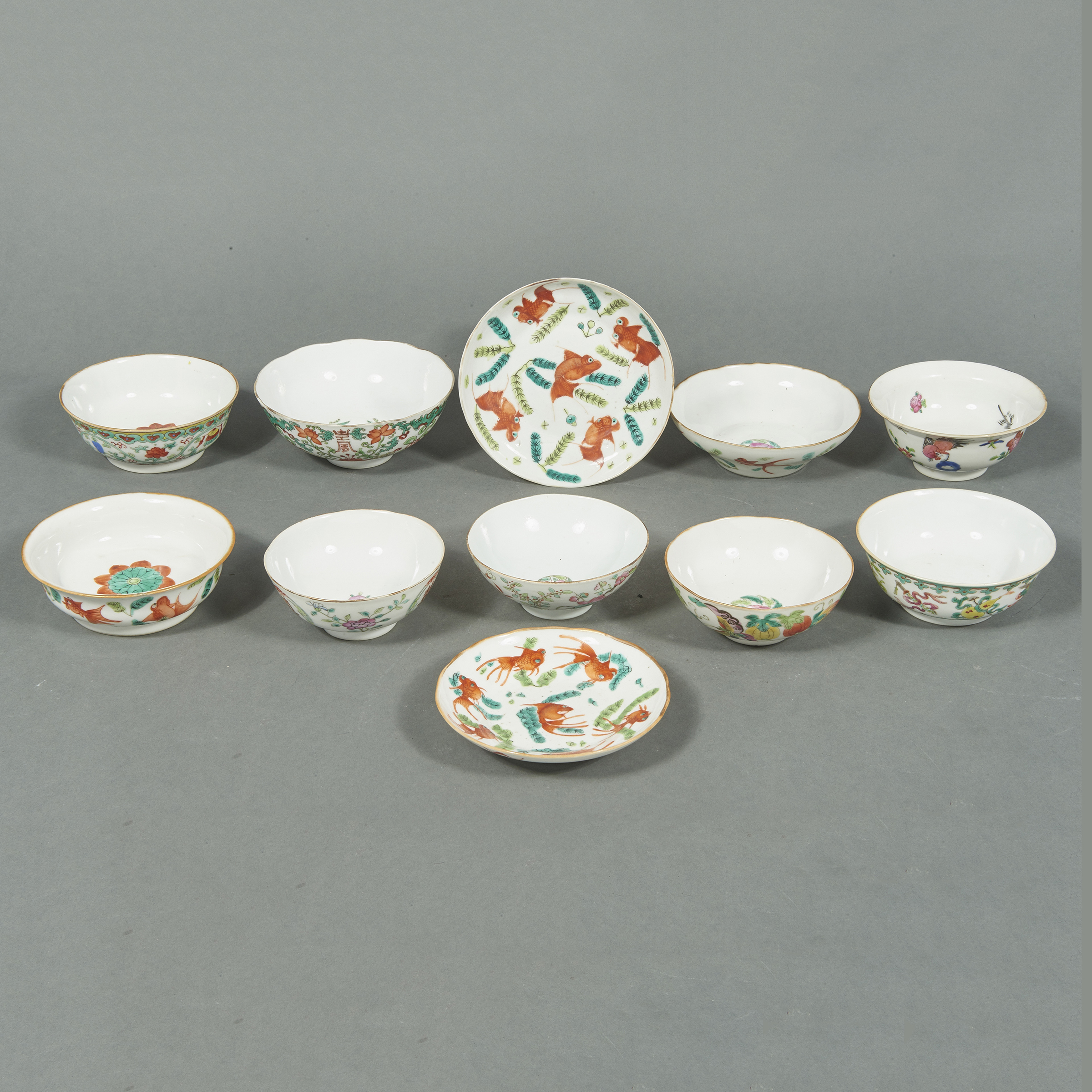 (LOT OF 11) CHINESE FAMILLE ROSE