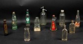 LOT OF 11 GLASS SODA AND LIQUO