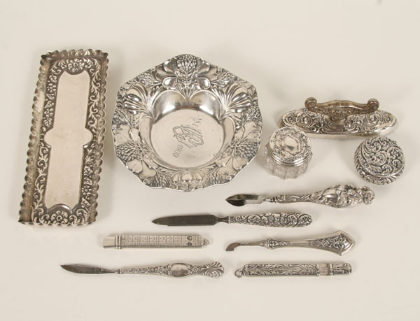 Lot of 11 sterling Nouveau