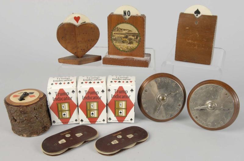 Lot of 11: Wooden Trump Indicators.