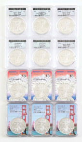 LOT OF 12: AMERICAN SILVER EAG