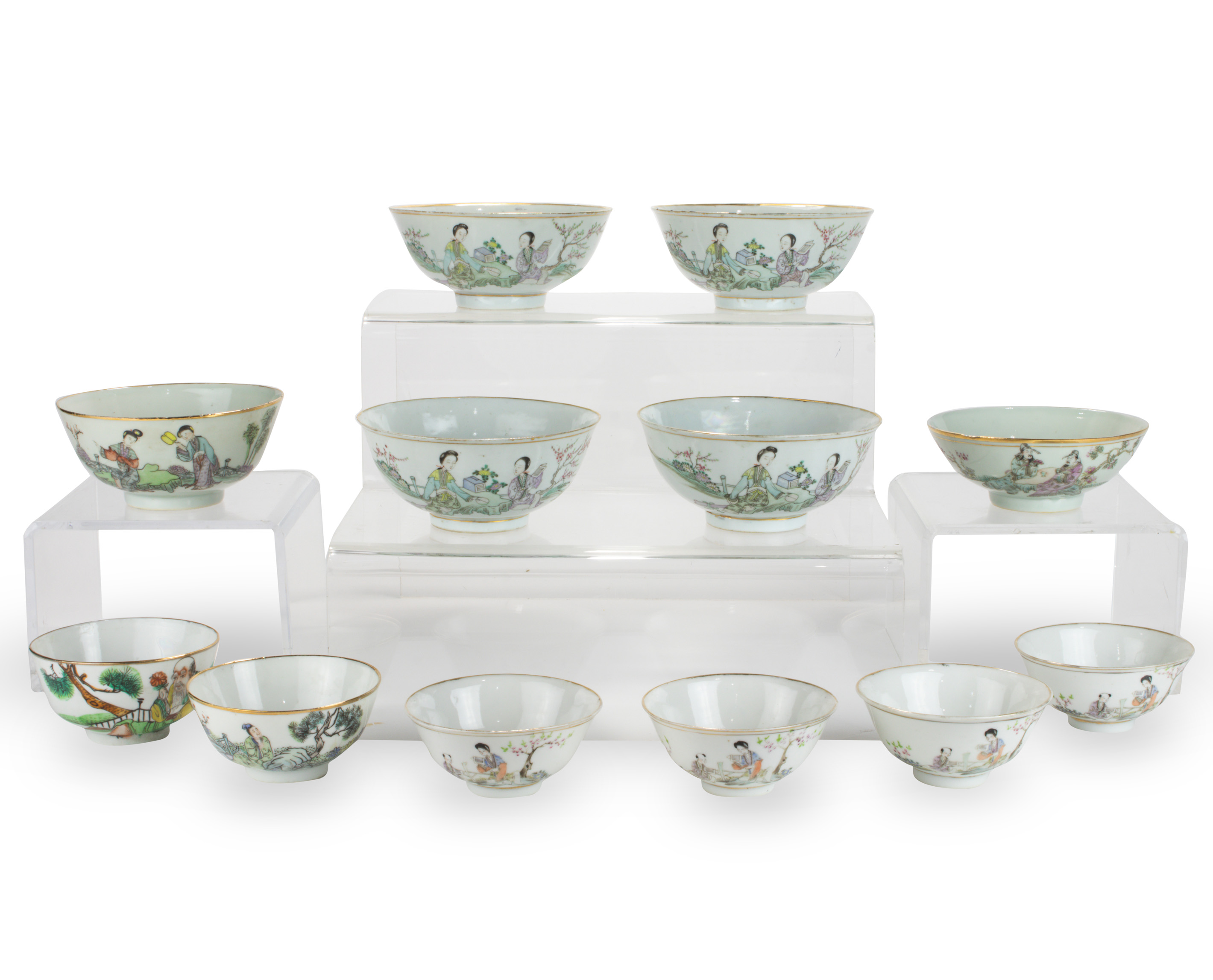 (LOT OF 12) CHINESE FAMILLE ROSE