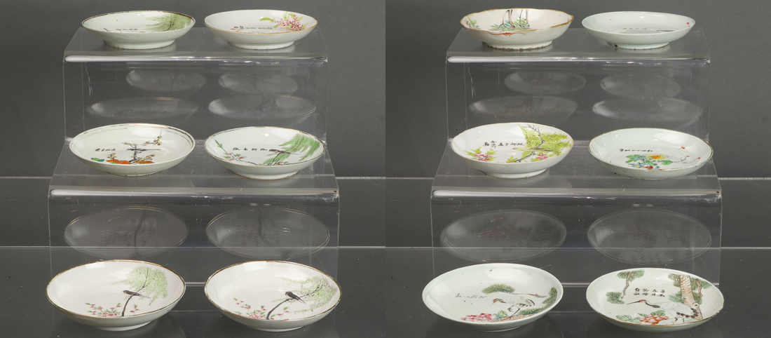 (LOT OF 12) CHINESE FAMILLE ROSE