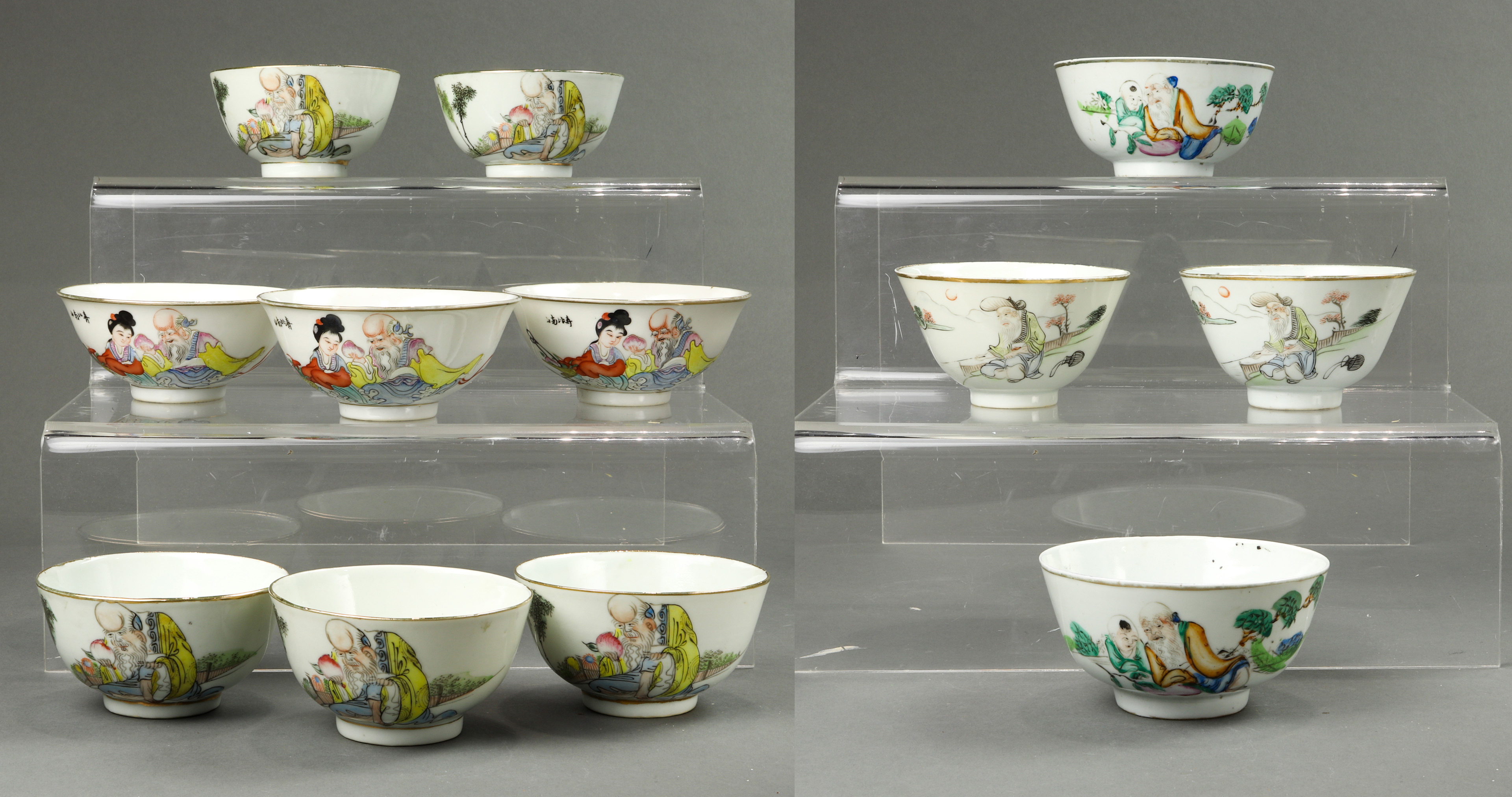 (LOT OF 12) CHINESE FAMILLE ROSE