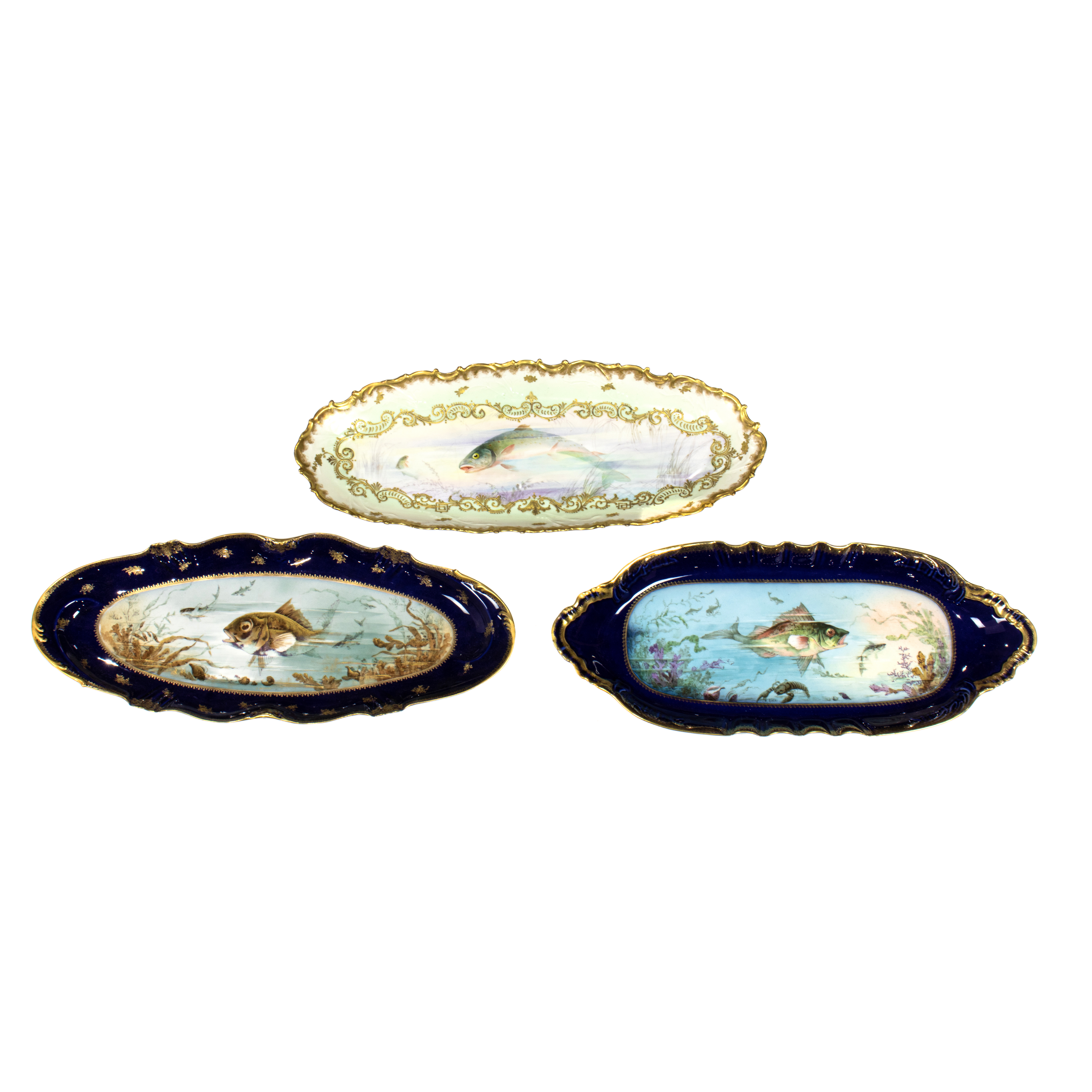 (LOT OF 12) FRENCH PORCELAIN FISH