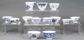 (LOT OF 13) CHINESE BLUE AND W