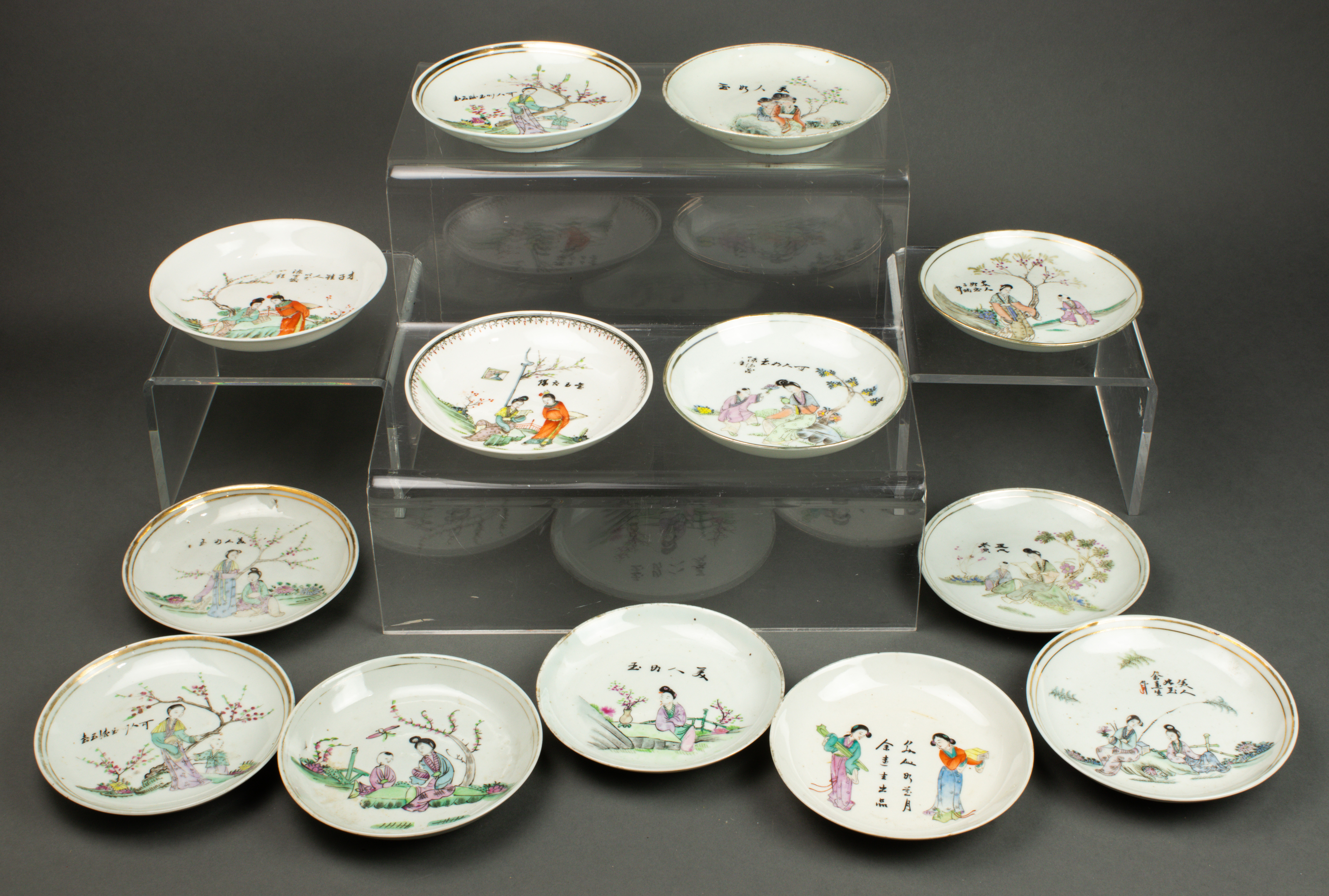 (LOT OF 13) CHINESE FAMILLE ROSE