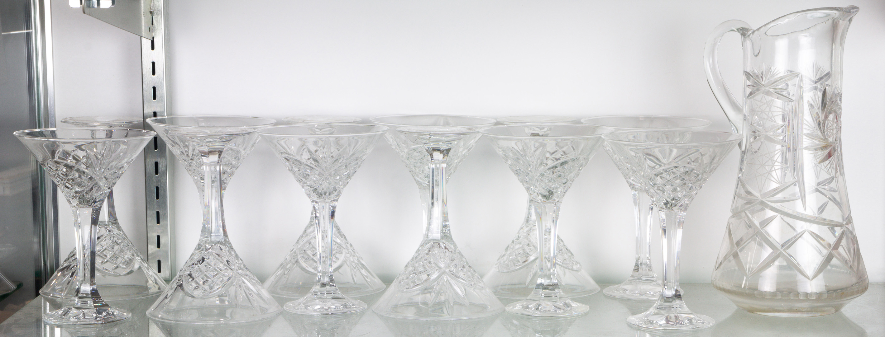 (LOT OF 13) CRYSTAL STEMWARE,